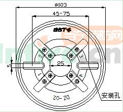 DZ-02探测器通用底座外形示意图