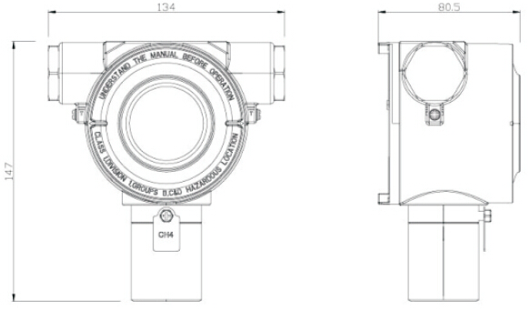 D630/D610气体检测仪外观尺寸