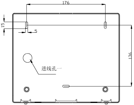 转换开关采用壁挂式安装，安装孔位置和安装孔距