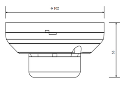 JTY-LZ-ZM991点型离子感烟火灾探测器外形尺寸示意图