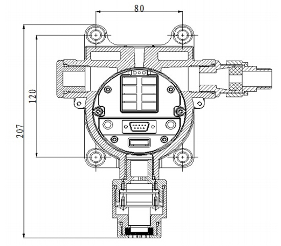 SL-D710点型可燃气体探测器外形尺寸图