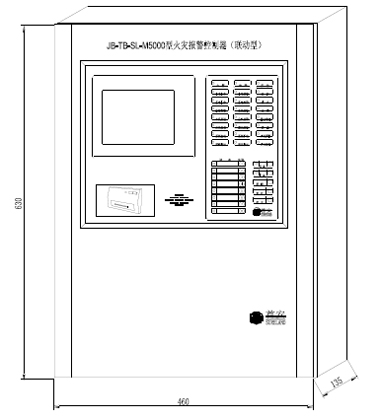 JB-TB-SL-M5000火灾报警主机外形与结构尺寸图