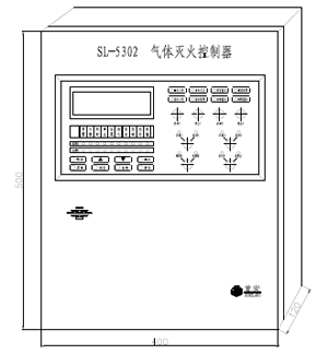 SL-5302气体灭火控制器外形与结构尺寸图