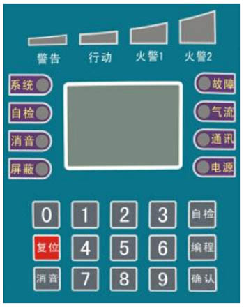 JTY-BK721空气采样烟雾探测器面板布局图