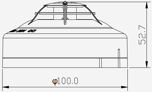 泰和安JTW-ZDM-TX3110A点型温感外形尺寸示意图