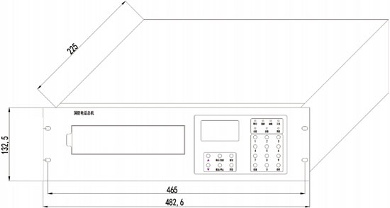 HY2711E多线消防电话总机结构尺寸图