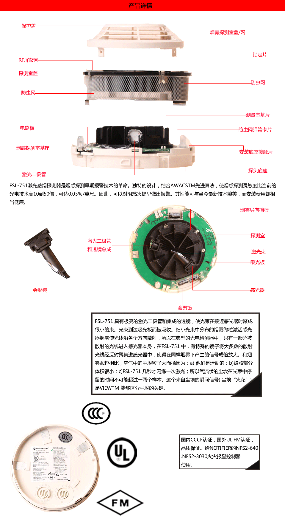 FSL-751智能高灵敏度激光感烟探测器产品详情
