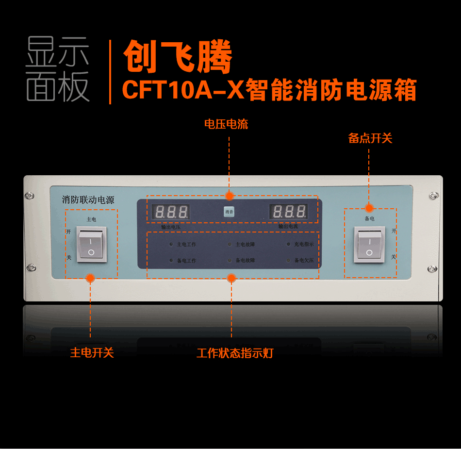 CFT10A-X智能消防电源箱显示面板