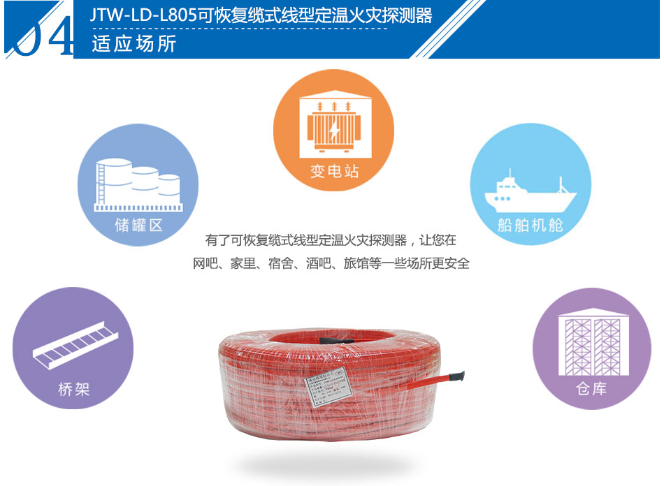 JTW-LD-L805可恢复缆式线型定温火灾探测器应用场所