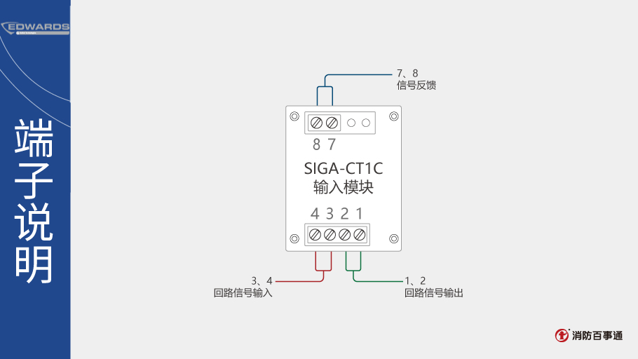 爱德华消防SIGA-CT1C输入模块端子说明