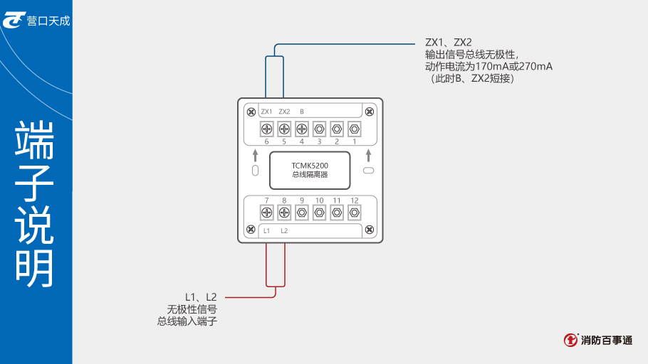 TCMK5200总线隔离器端子说明