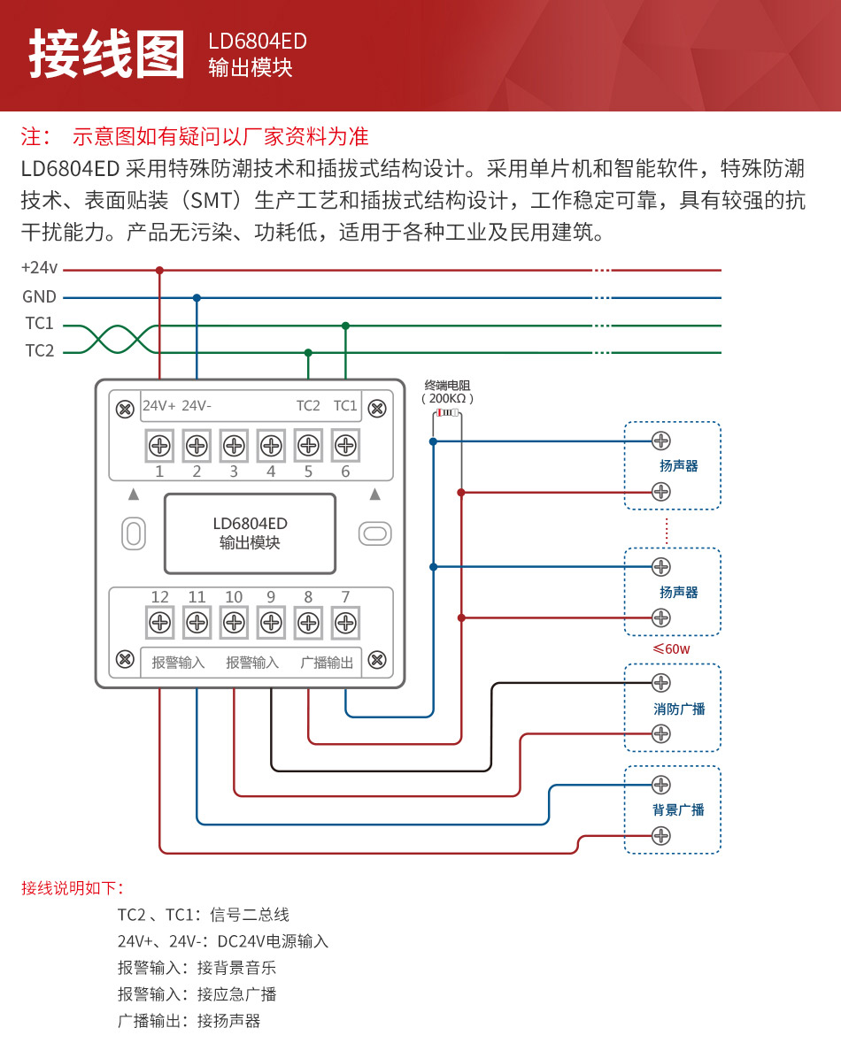 LD6804ED输出模块 广播模块