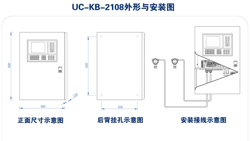 UC-KB-2108可燃气体报警控制器外形
