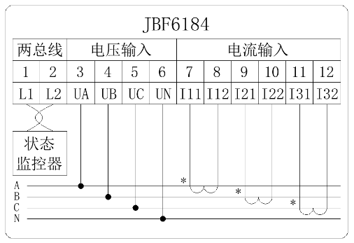 JBF6184三相四线电压/电流信号传感器安装接线