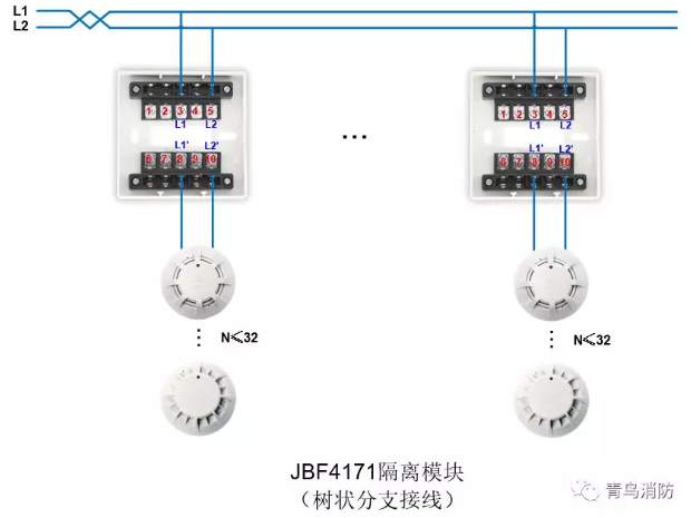 JBF4137隔离模块树形接线接线图