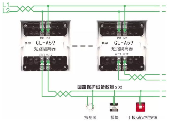 GL-A59短路隔离器接线图