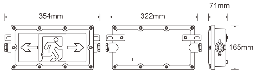 BB12-M/B2压铸铝导光板防爆灯外观尺寸