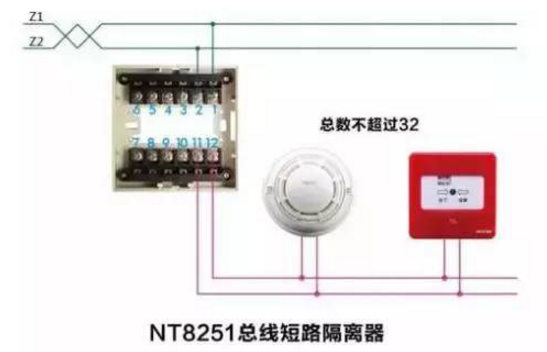 NT8251总线短路隔离器接线图