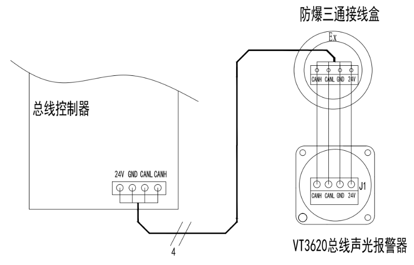 VT3620防爆声光报警器接线图