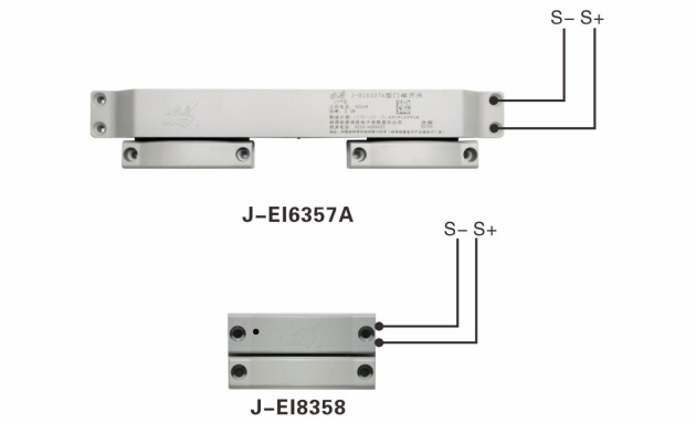 J-EI6357A、J-EI8358一体式门磁开关接线图