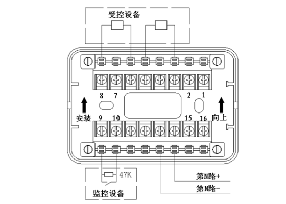 KM8303输入输出模块与CH9605多线联动控制盘接线