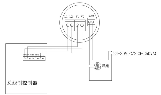 GT-JBF5101G-Ex工业及商业用途点型可燃气体探测器接线图