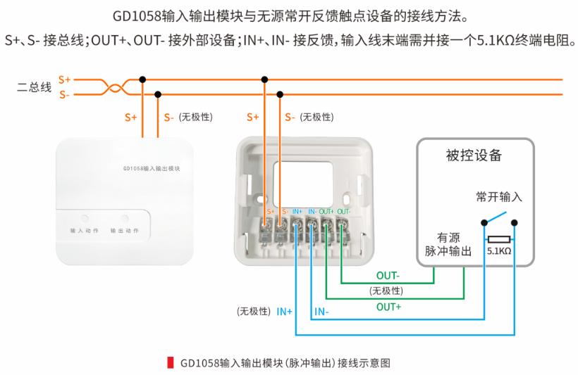 GD1058输入/输出模块接线图（有源输出）