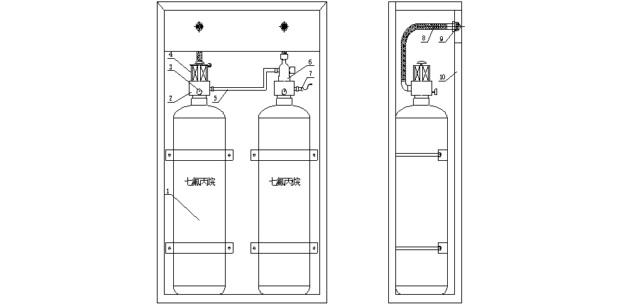 双瓶组柜式七氟丙烷灭火装置组成