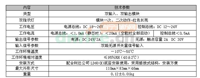 LD6800EC-2主要技术指标