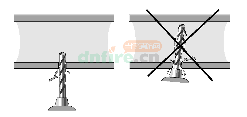 空气采样烟雾探测器的采样孔钻孔 