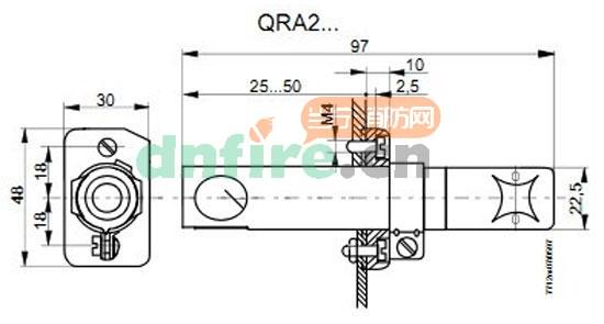 QRA2火焰探测器尺寸