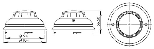 JTY-GD-AHG992001点型感烟火灾探测器外形示意图