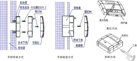 J-SAB-M-BK8400(Ex)手动火灾报警按钮安装图