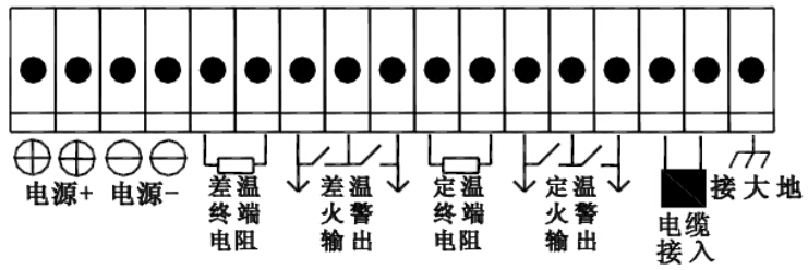 JTW-LCD-ISL-3C线型感温火灾探测器接口模块外部接线端子