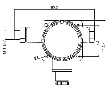 GST-BF003I点型可燃气体探测器外形尺寸图