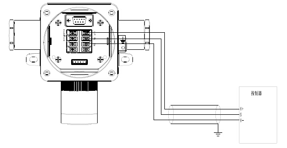 C630/DN点型可燃气体探测器与控制器的连接示意图
