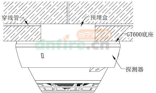 JTY-GM-GY601点型光电感烟火灾探测器安装示意图