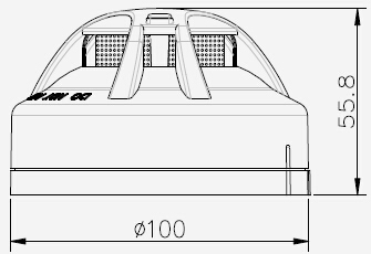 JTY-GM-TX3100点型光电感烟火灾探测器外形及尺寸示意图