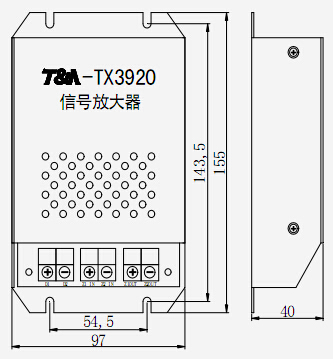 TX3920信号放大器外形尺寸及安装说明
