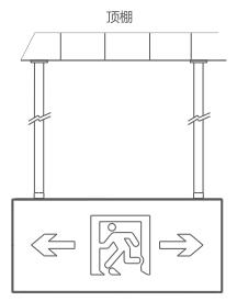 KE-BLJC-2LROEI1W-XO1集中电源集中控制型消防应急标志灯具（悬吊式）