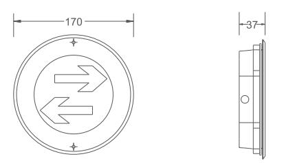 KE-BLJC-1LREI1W-DO3B集中电源集中控制型消防应急标志灯具