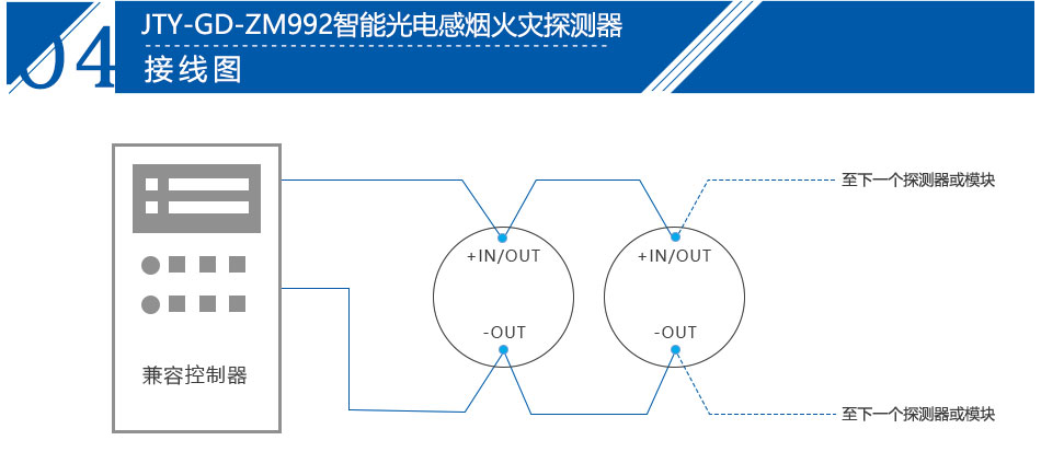 JTY-GD-ZM992智能光电感烟火灾探测器产品接线图