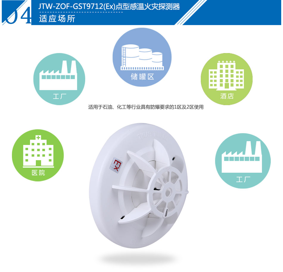 JTW-ZOF-GST9712(EX)点型感温火灾探测器产品应用场所