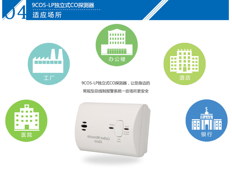 9CO5-LP独立式CO探测器应用场所