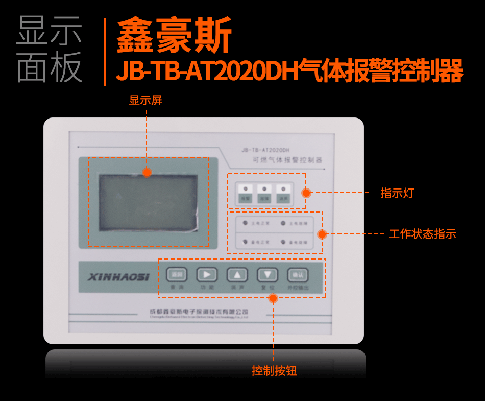 JB-TB-AT2020DH气体报警控制器显示面板