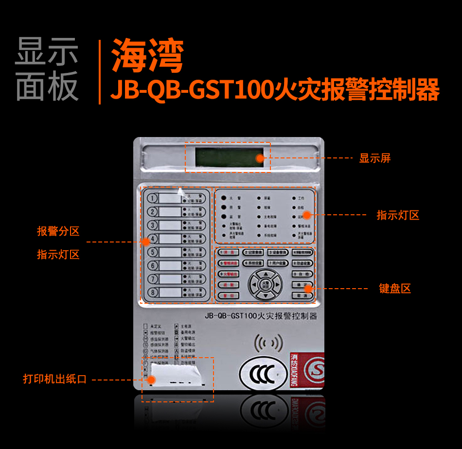 JB-QB-GST100火灾报警控制器显示面板