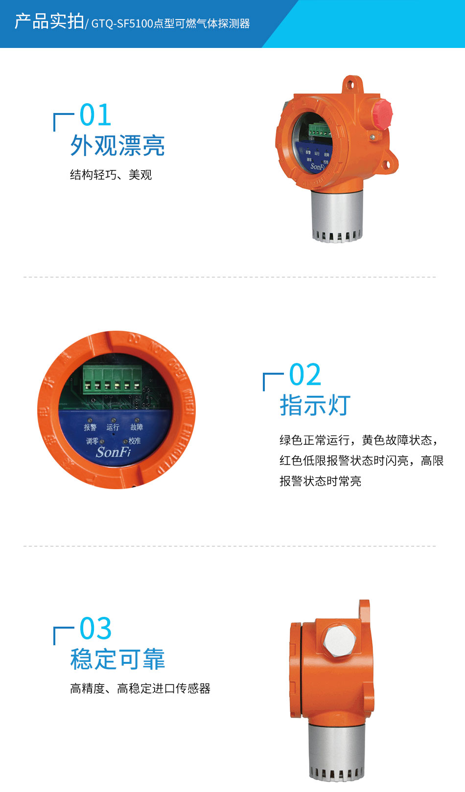 GTQ-SF5100点型可燃气体探测器实拍图