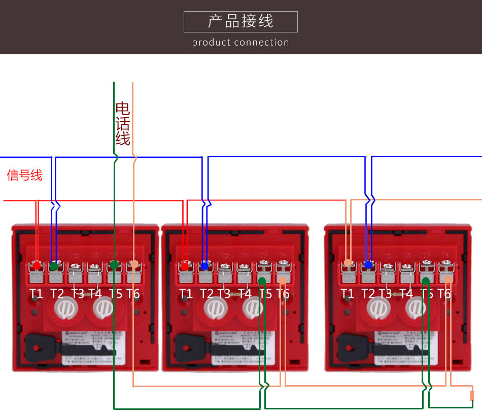 J-SAP-M-M500KC手动火灾报警按钮接线图