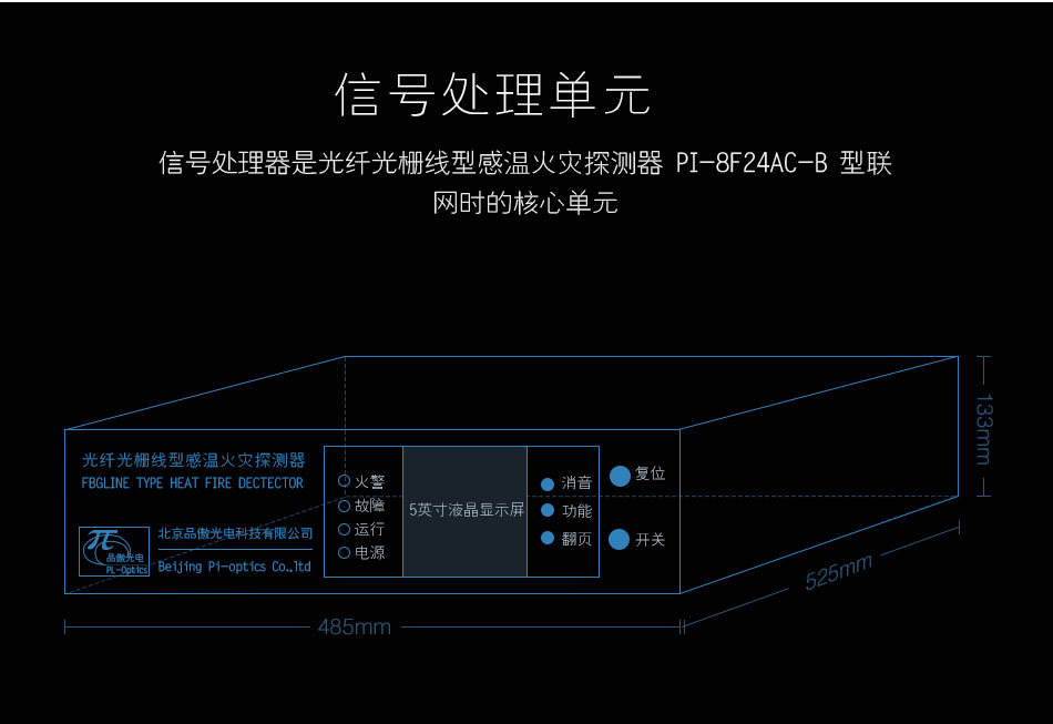 FI-FBGB3线型光纤光栅感温火灾探测器信号处理单元