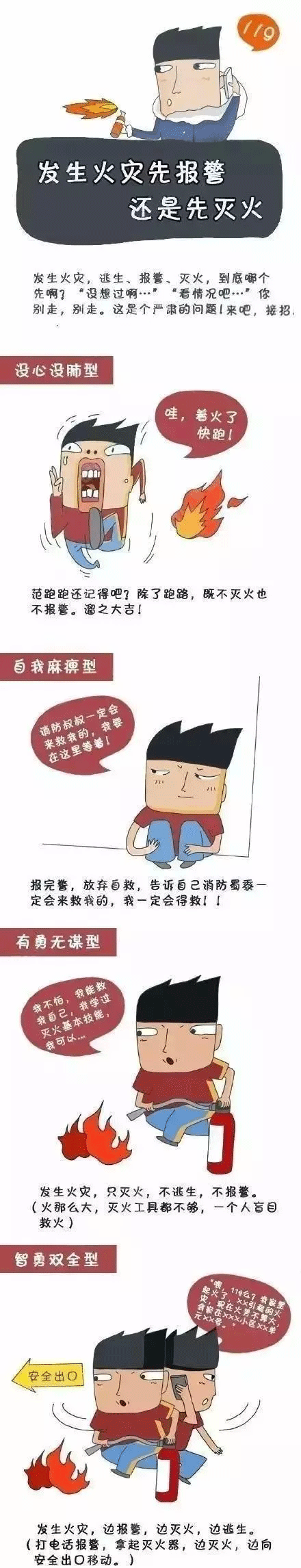发生火灾，报警、灭火、逃生到底那个先？